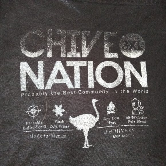 CHIVE NATION T Shirt Men's 3XL Black Keep Calm And Chive On Graphic Short Sleeve - Picture 5 of 7